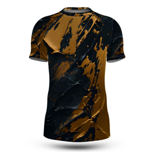 Black & Gold Artistic Abstract Rashguard – Where Strength Meets Style